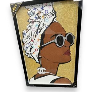 Oliver Gal Fashion Glass Frame picture Fashion Designer Glitter Women‎ Headwrap